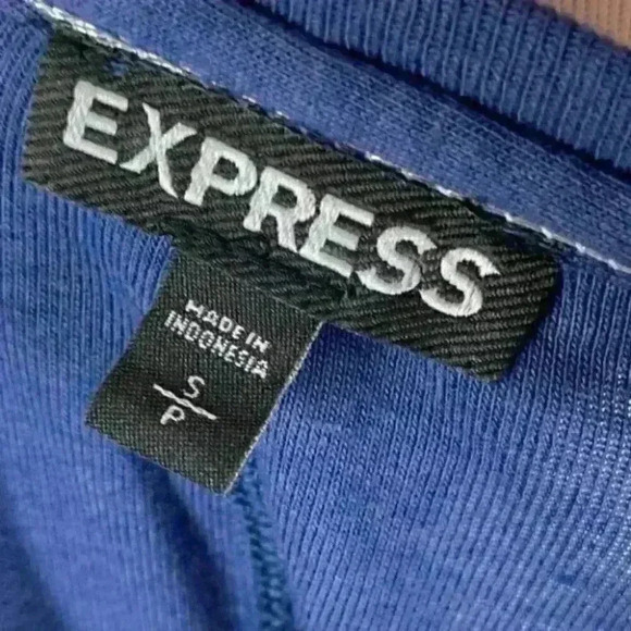 Express top size SP blue long sleeve split henley - Picture 6 of 9